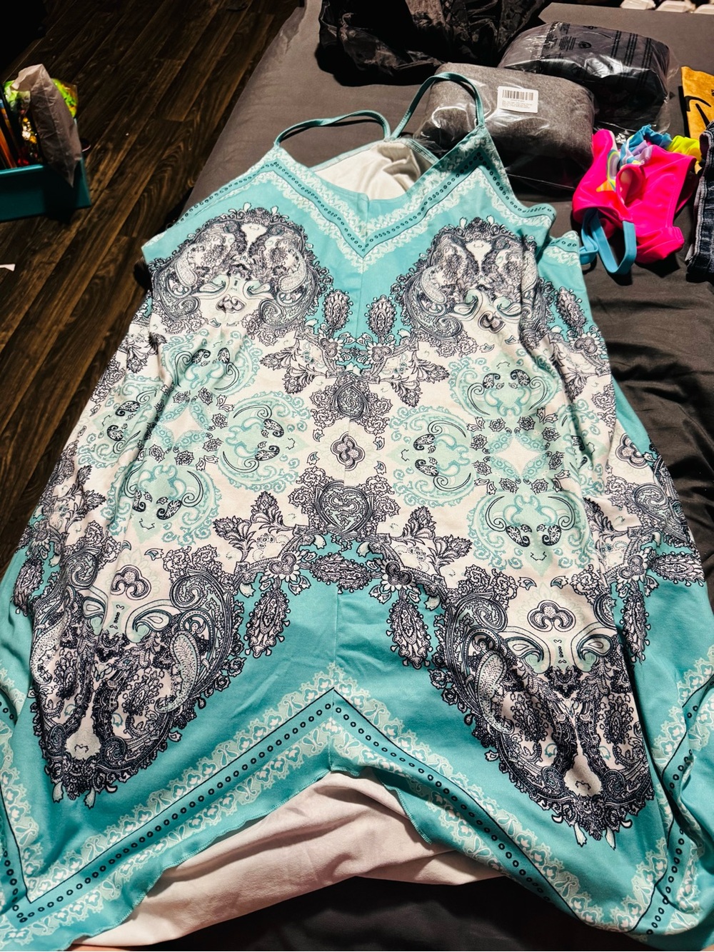Women’s Turquoise Paisley Print Tank Top